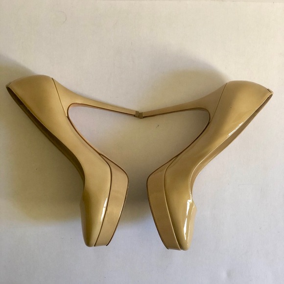 Jimmy Choo Cosmic Patent Nude Platform Pumps - Picture 6 of 13